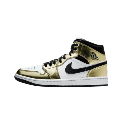 Nike Air Jordan 1 Mid SE GS Black Metallic Gold
