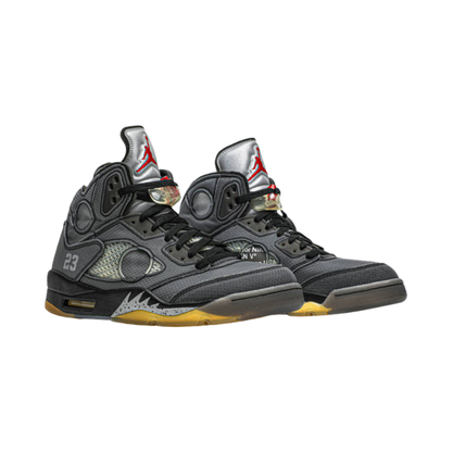Off-White x Jordan 5 Black Metallic