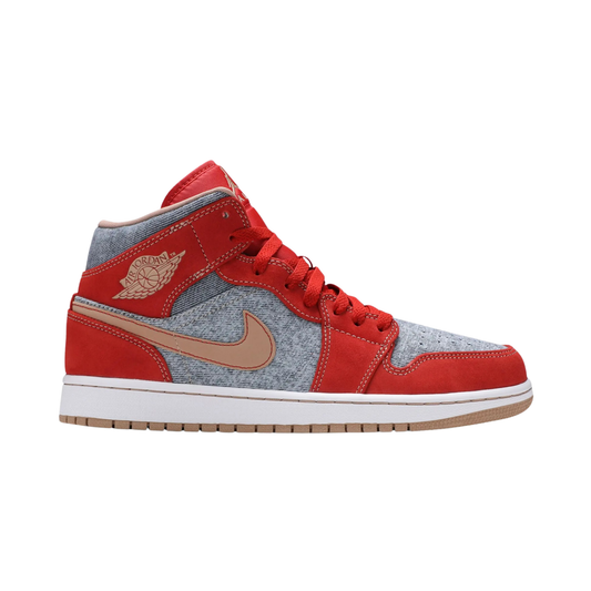 Nike Air Jordan 1 Mid Denim Red