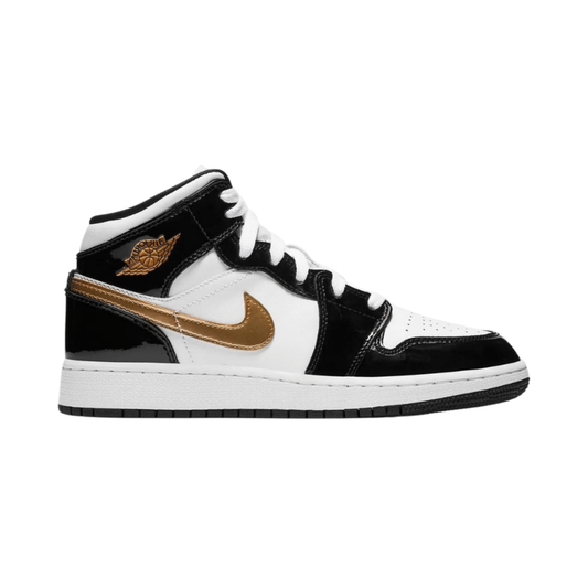 Nike Air Jordan 1 Mid SE GS Black Metallic Gold