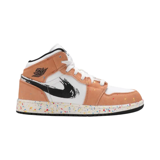 Nike Air Jordan 1 Mid SE GS Brushstroke Paint Splatter