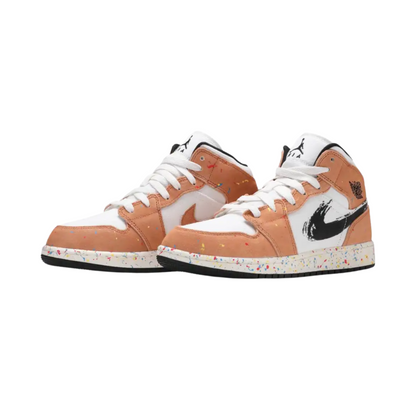 Nike Air Jordan 1 Mid SE GS Brushstroke Paint Splatter