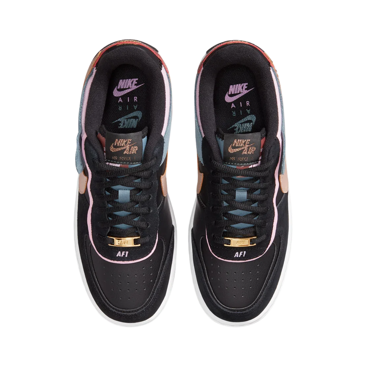 Nike Air Force 1 Shadow Black Light Arctic Pink Claystone Red
