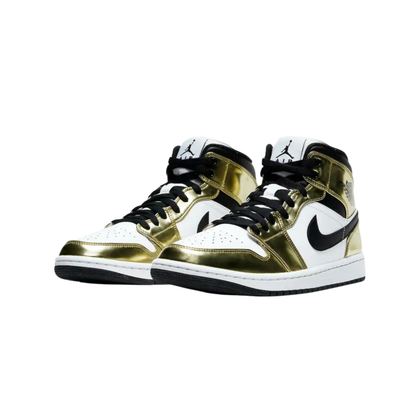 Nike Air Jordan 1 Mid SE GS Black Metallic Gold