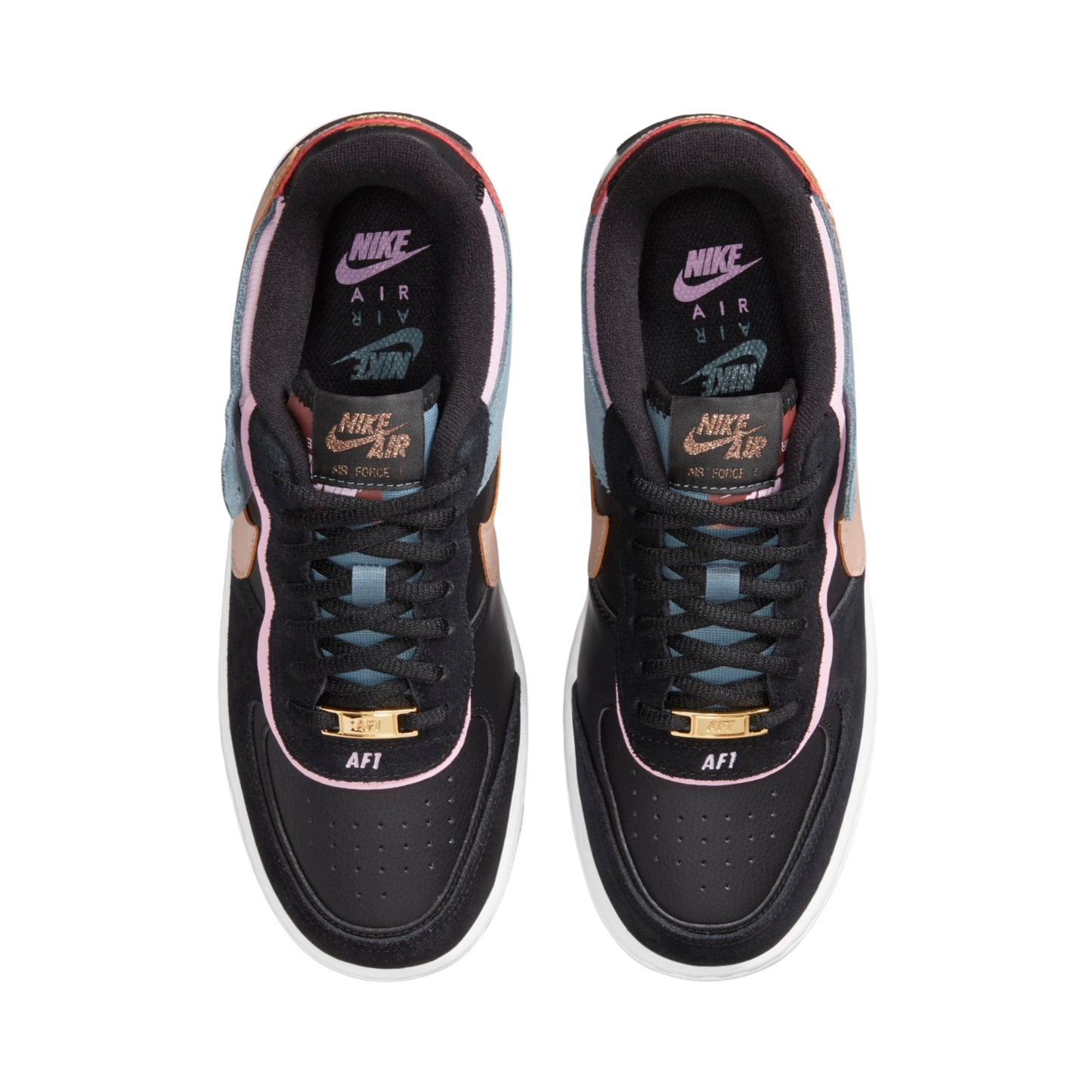 Nike Air Force 1 Shadow Black Light Arctic Pink Claystone Red