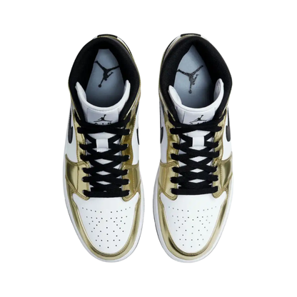 Nike Air Jordan 1 Mid SE GS Black Metallic Gold