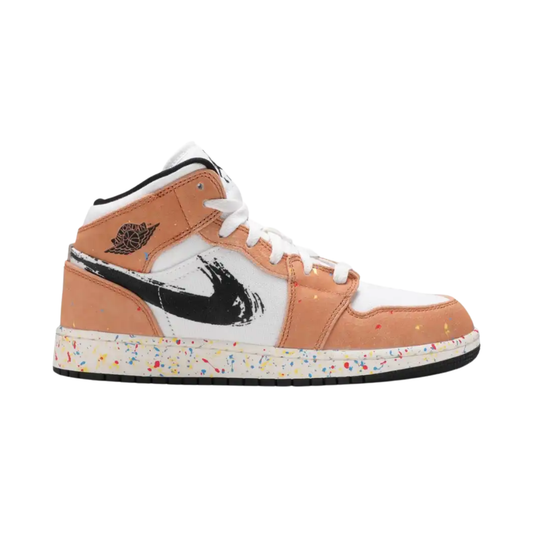 Nike Air Jordan 1 Mid SE GS Brushstroke Paint Splatter