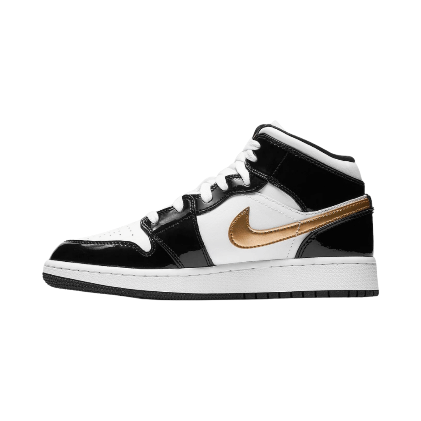 Nike Air Jordan 1 Mid SE GS Black Metallic Gold