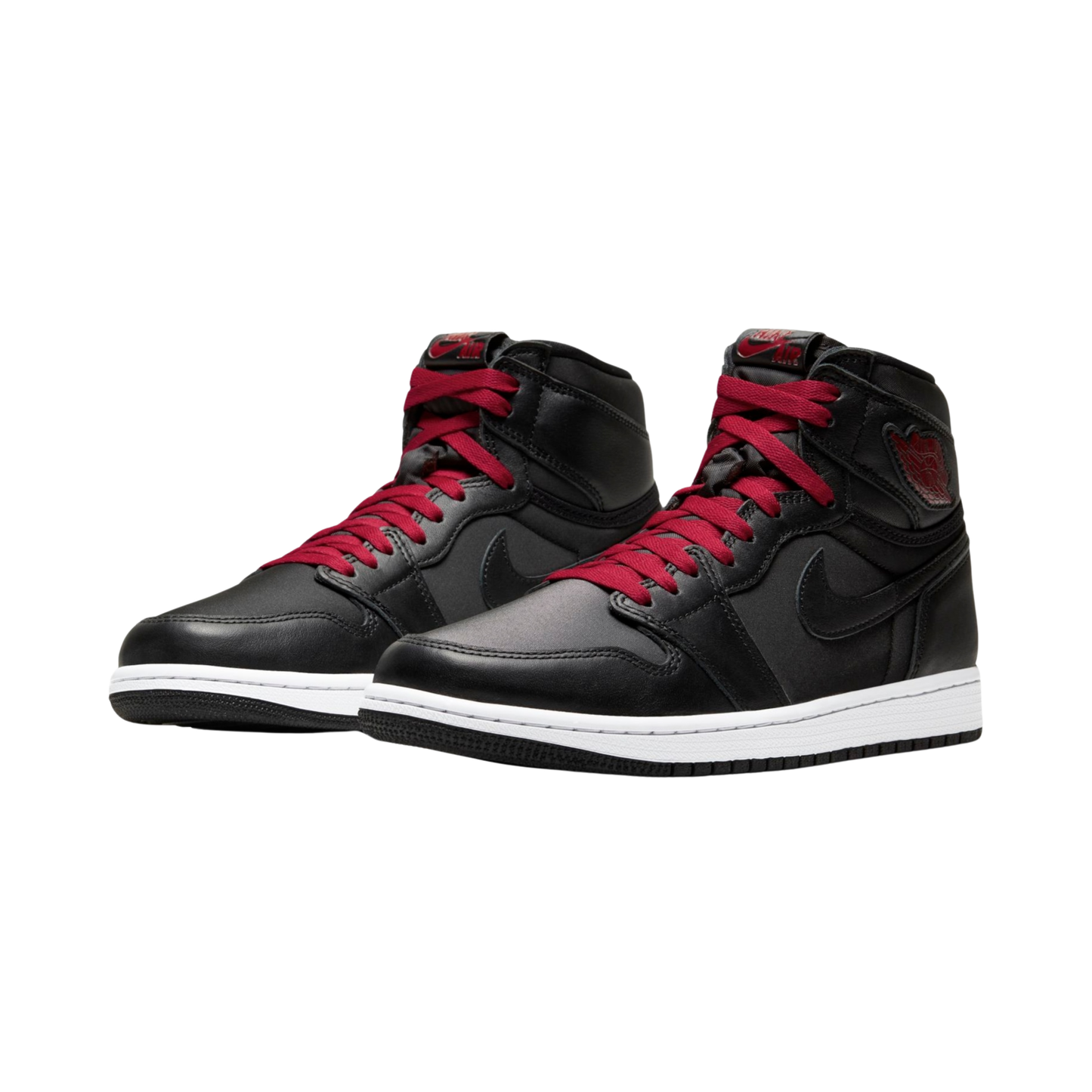 Nike Air Jordan 1 Retro High Black Satin Gym Red