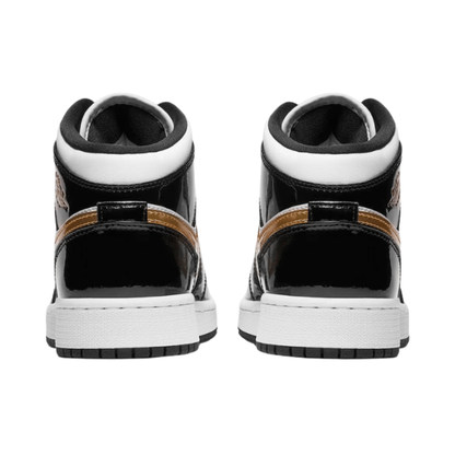 Nike Air Jordan 1 Mid SE GS Black Metallic Gold
