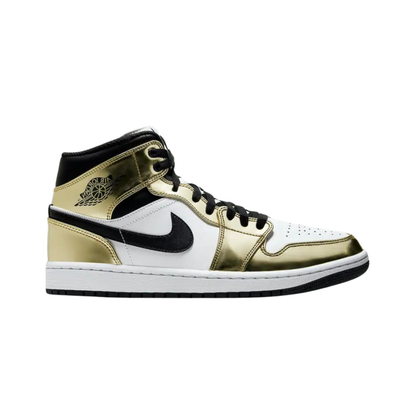 Nike Air Jordan 1 Mid SE GS Black Metallic Gold
