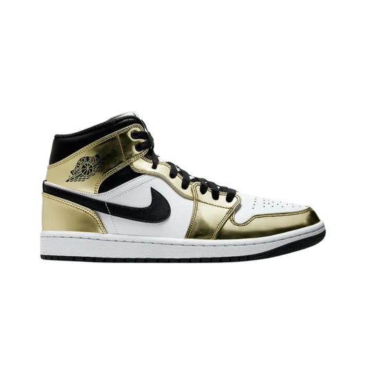 Nike Air Jordan 1 Mid SE GS Black Metallic Gold