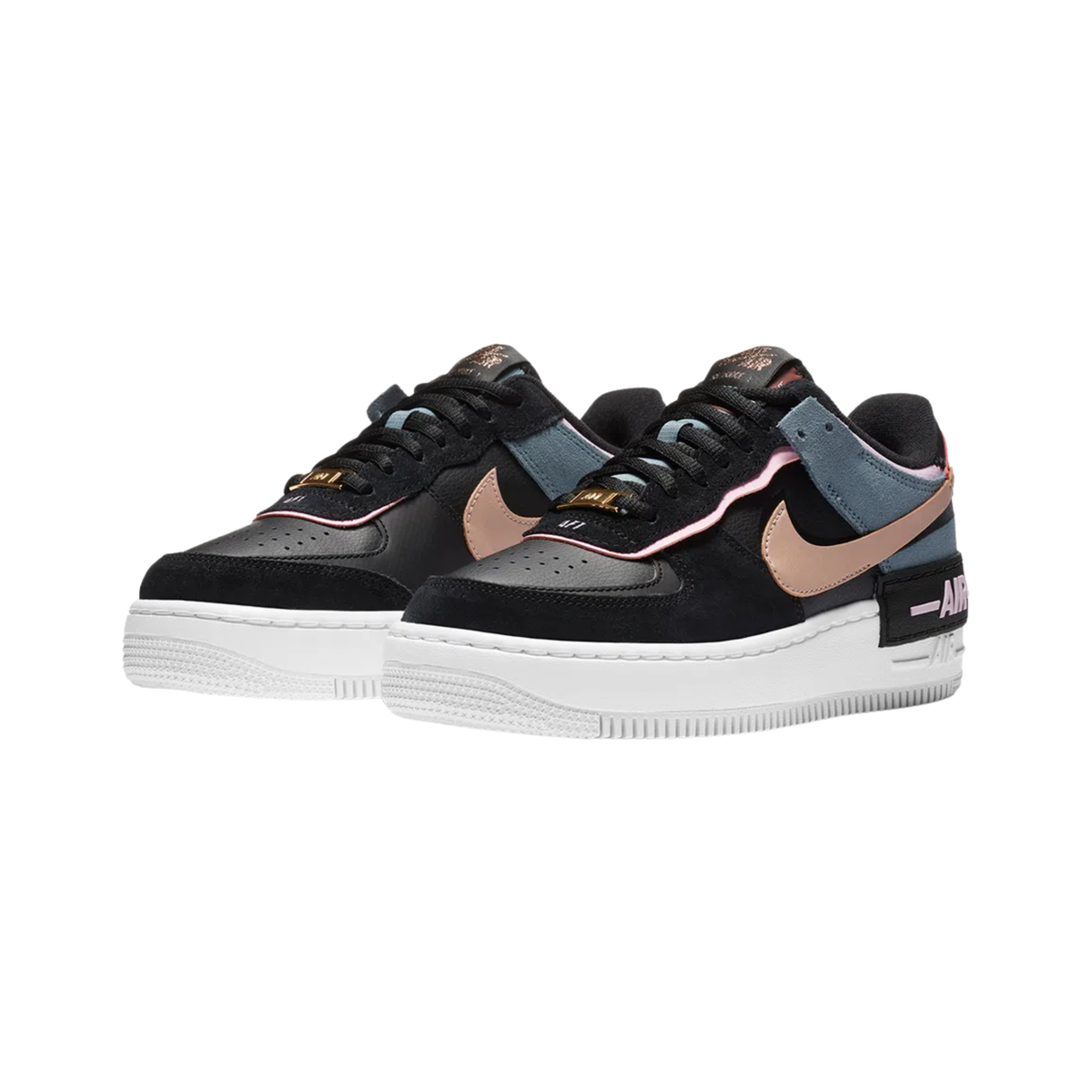Nike Air Force 1 Shadow Black Light Arctic Pink Claystone Red