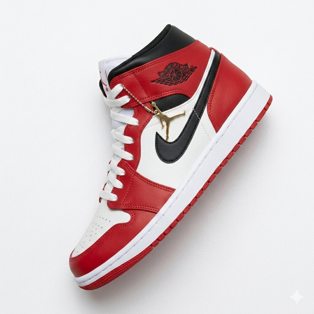 Nike Air Jordan 1 Mid Chicago Black Toe