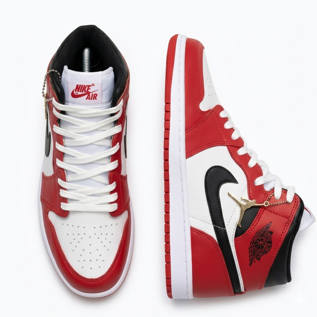 Nike Air Jordan 1 Mid Chicago Black Toe
